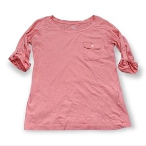 Land's End Peach 3/4 Sleeve Shirt